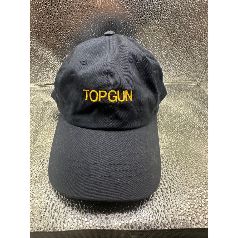 Top Gun Movie Baseball Cap Navy Blue Yellow Embroidered Yupoong Dad Hat